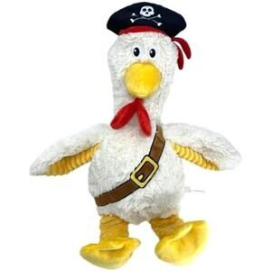 19” Pirate Chickens Dog Toys - Yellow | Interactive Tug, Toss & Fetch Fun!